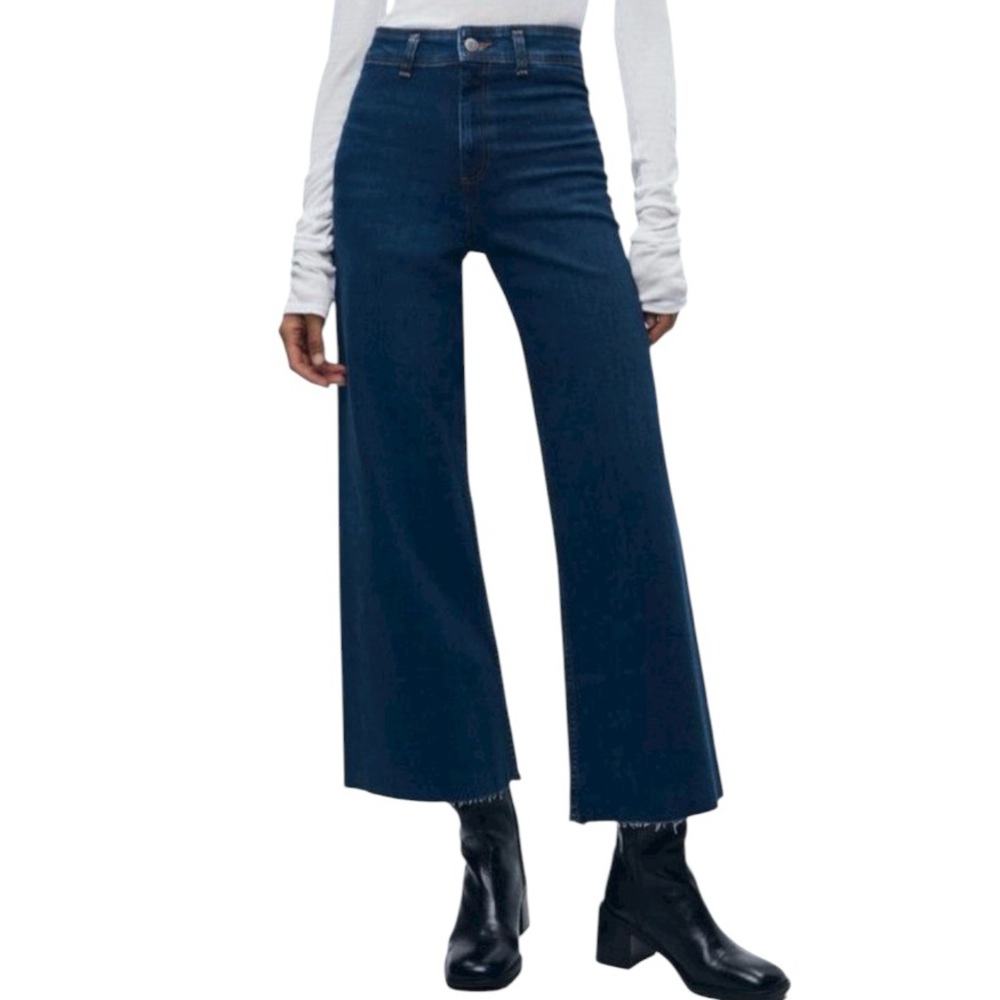 Zara Marine Straight Leg Jeans, Dark Wash, Sz 4